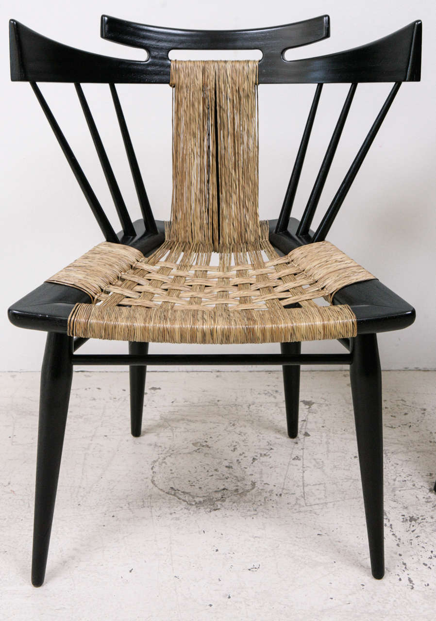 Mid-Century Modern Rare Sculptural Edmund Spence Side Chairs 