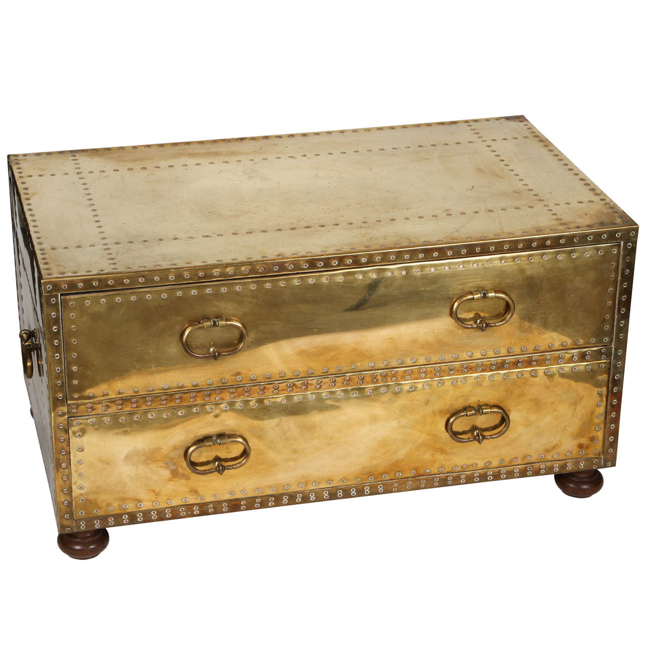 Brass Trunk with Drawers 