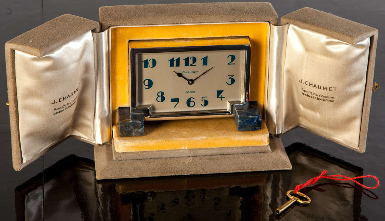 Art Deco 1925s J. Chaumet Alarm Clock For Sale
