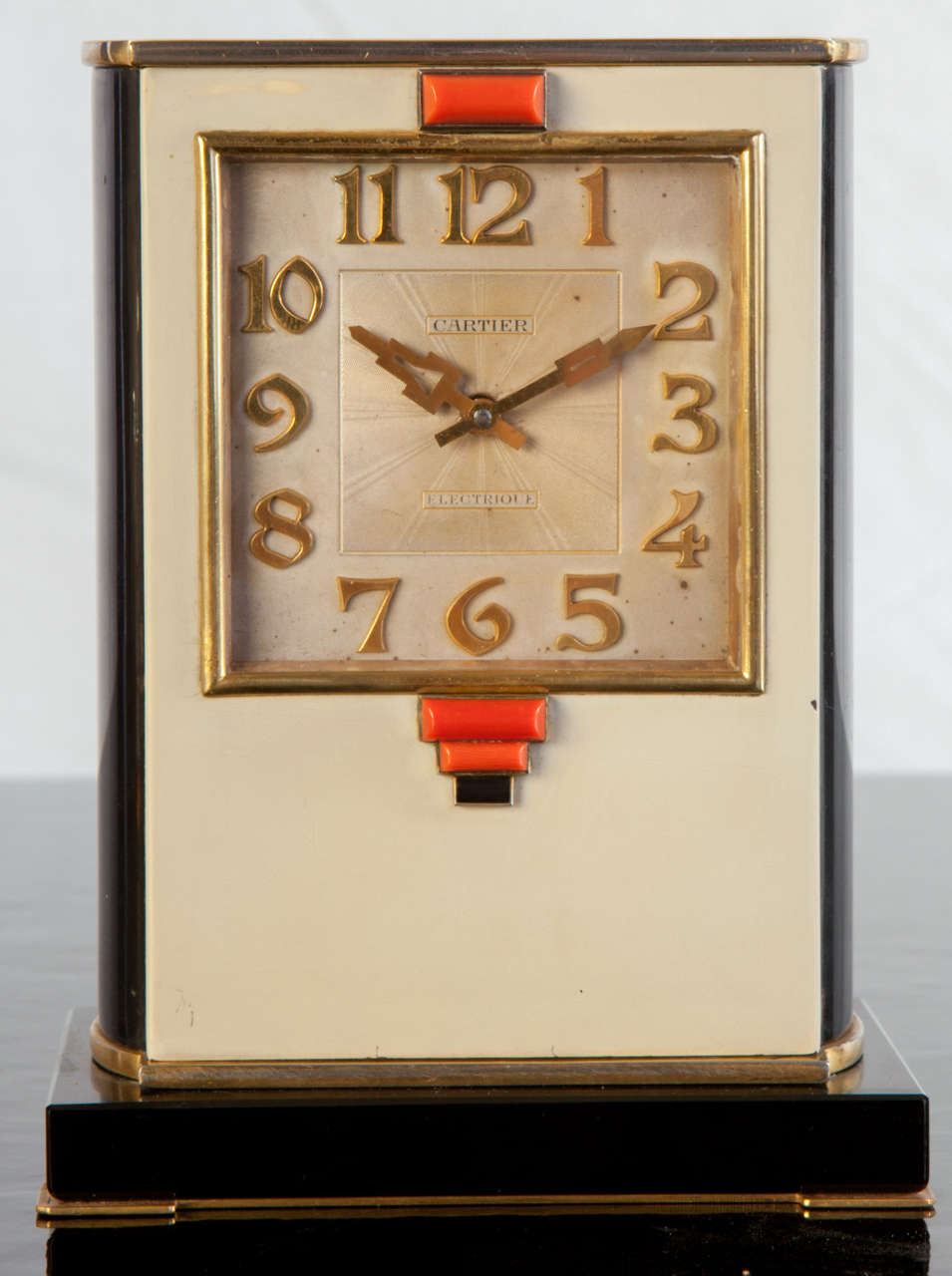 French Cartier Alarm Clock France 1928 with Original Box For Sale