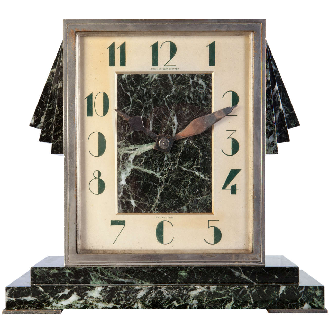 Marble Art Deco Clock at 1stdibs