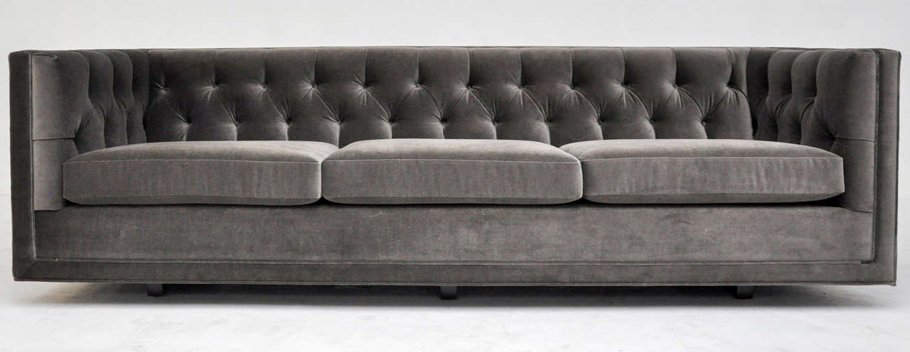 Classic tuxedo sofa by Edward Wormley for Dunbar.  Fully restored and reupholstered.