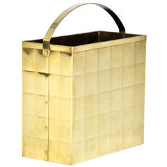 Vintage Brass Tote Bag - Magazine Holder