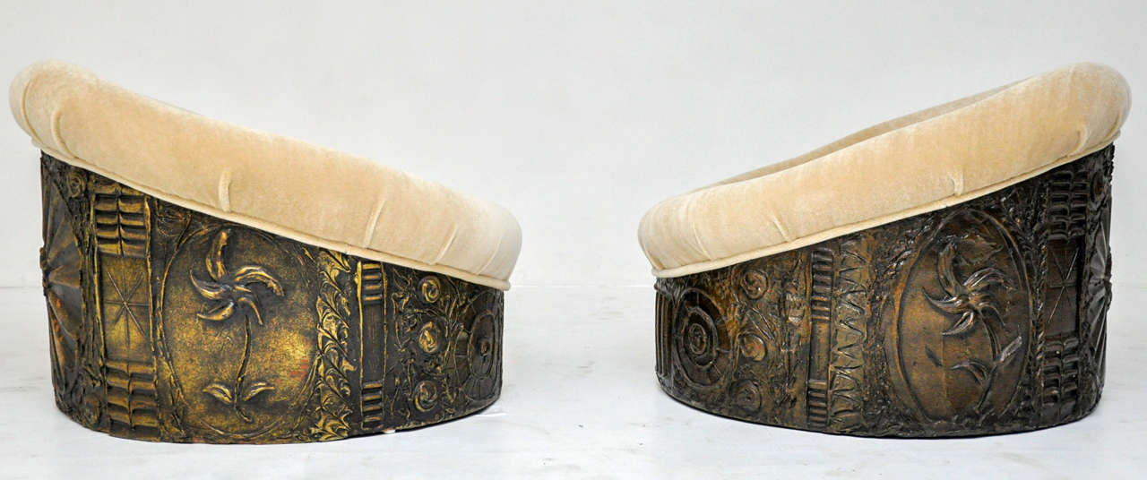 Mid-Century Modern Brutalist Tub Chairs