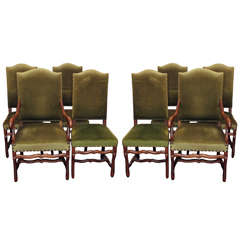 Set Of 8 Os De Mouton Dining Chairs