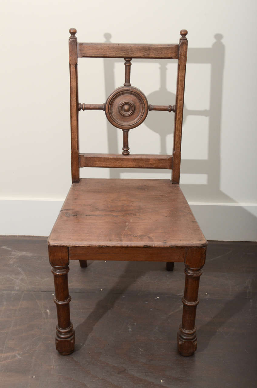 Pair of Early Oak Spindle Back Chairs