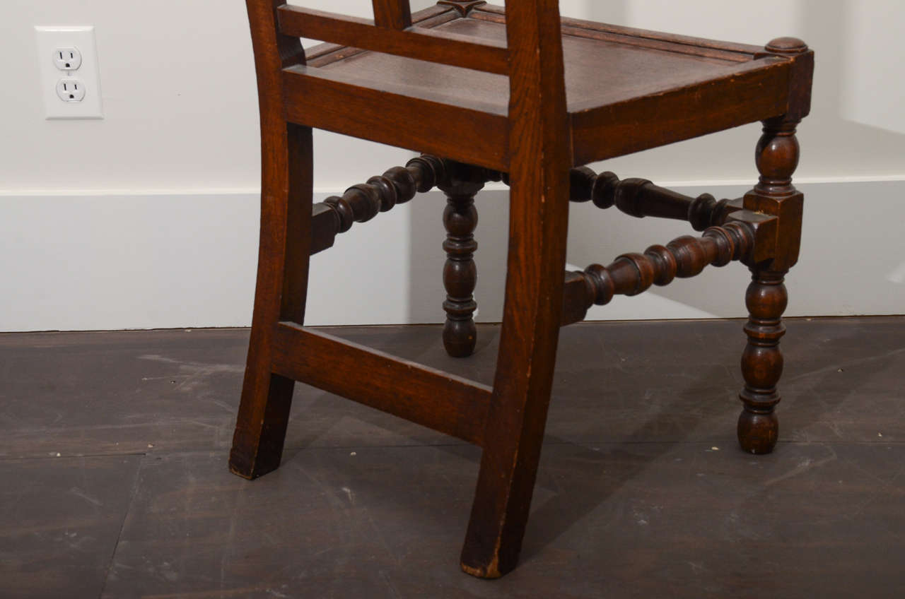 Gothic Oak Side Chair For Sale 4