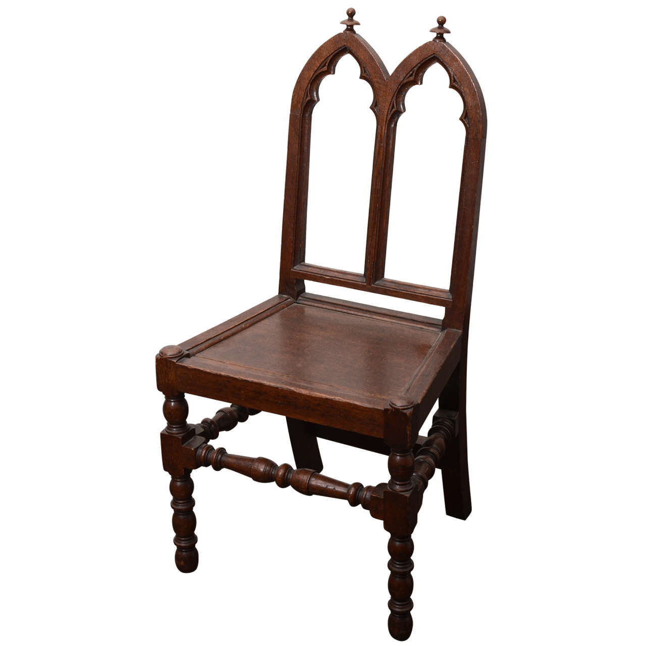 Gothic Oak Side Chair For Sale