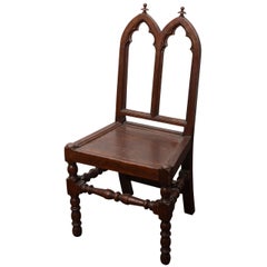 Antique Gothic Oak Side Chair