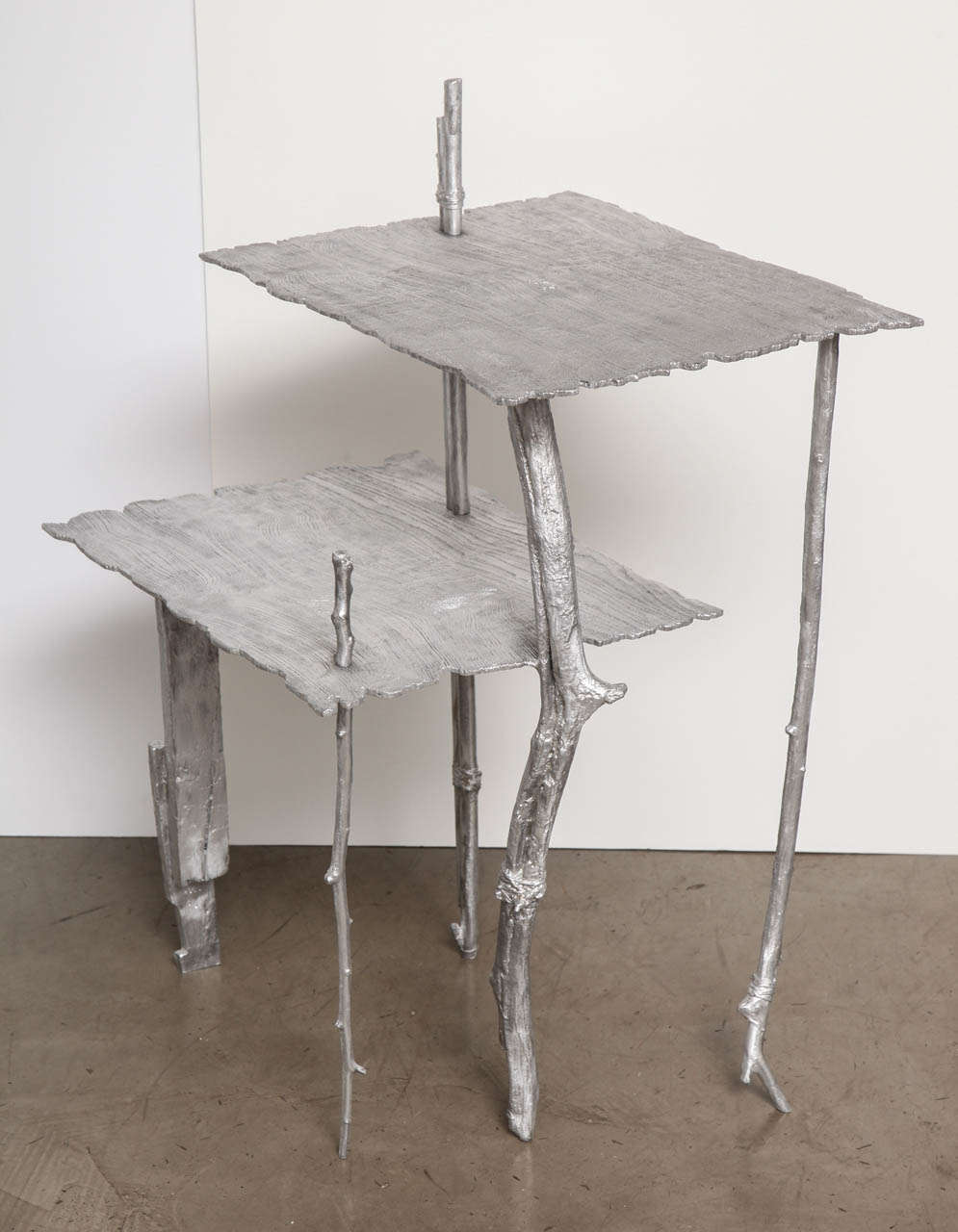 Two-levels cast aluminium table.

Limited edition of 24.
2014.

The life of Mattia Bonetti stands as a testament to the vast creative potential of ambiguity, uncertainty, Paradox and duality-and absolute refusal to be one thing when it is