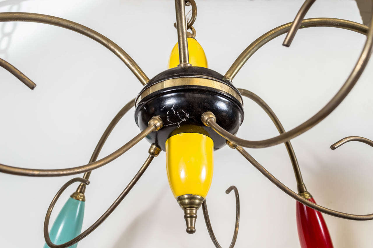 Stilnovo 1960s, Five-Light Ceiling Fixture with Additional Decorative Arms 2