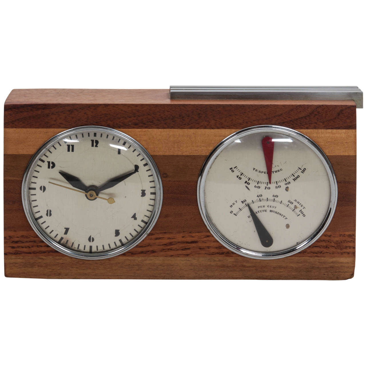 Gilbert Rohde Herman Miller American Modernist Clock and Thermometer, circa 1933 For Sale