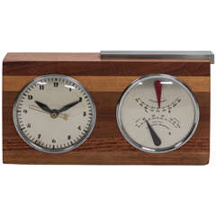 Vintage Gilbert Rohde Herman Miller American Modernist Clock and Thermometer, circa 1933