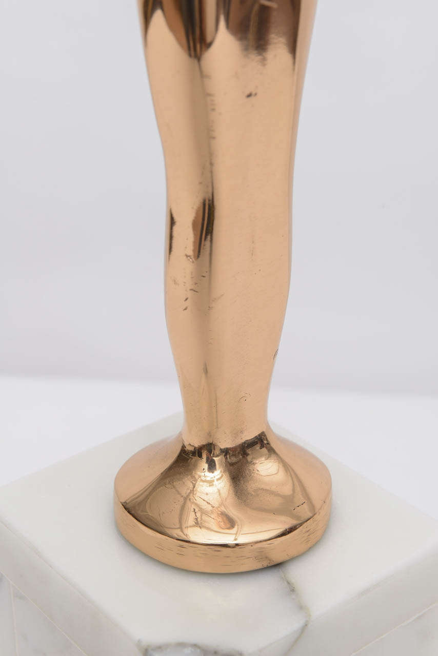 Solid Bonze Figural Award Sculpture On Marble Block, Otto Sirgo For Sale 3