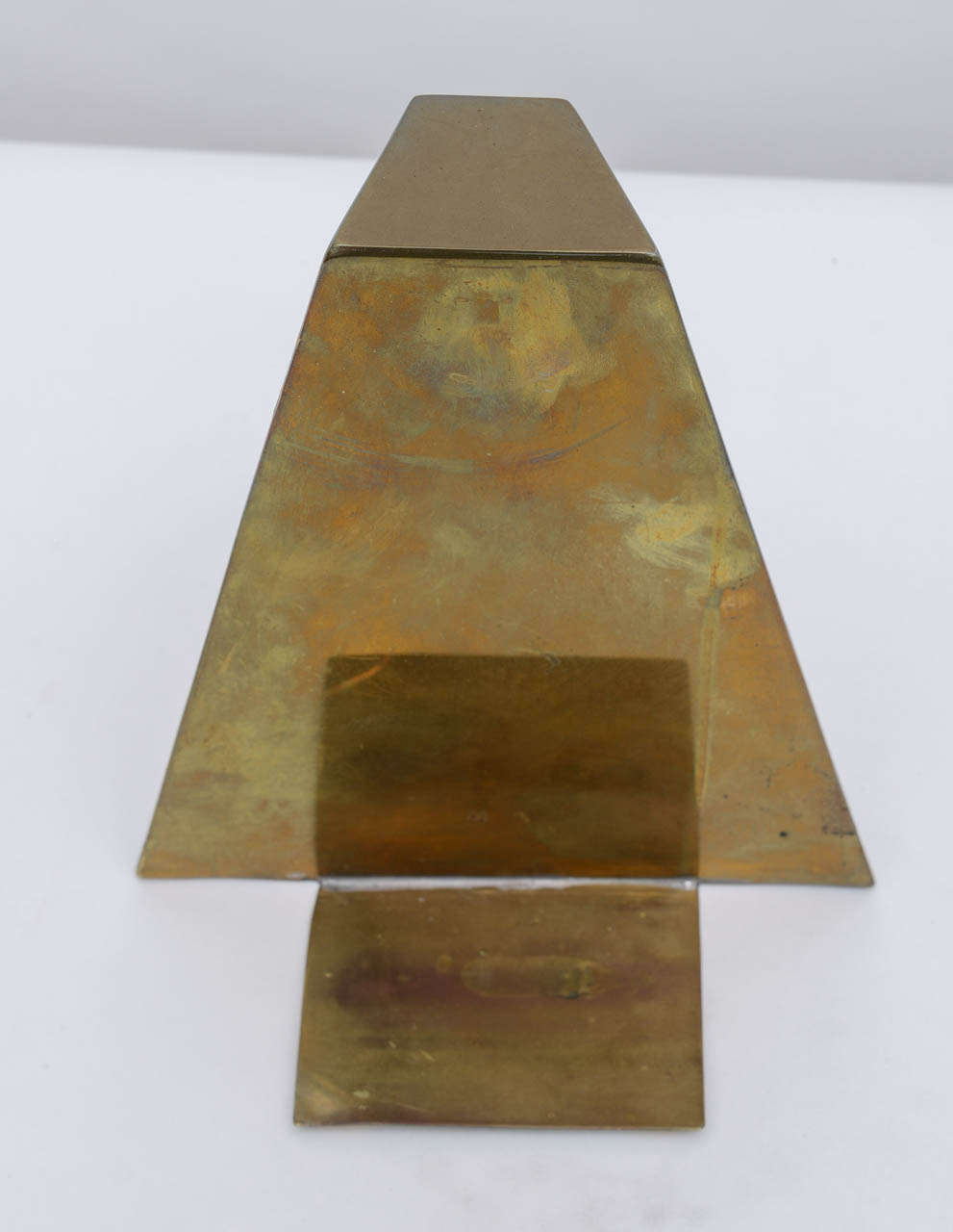 Pair of Brass Pyramidal Bookends For Sale 6
