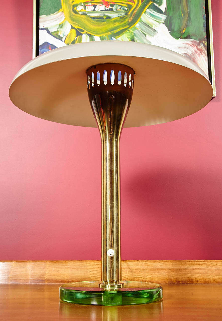 Brass Sublime Table Lamp in the Style of Fontana Arte, 1970's For Sale