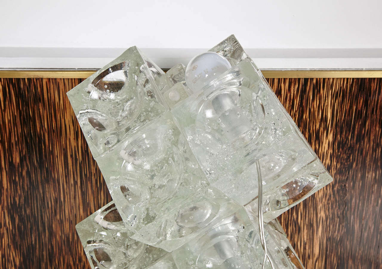 Original Ice Cube Table Lamp In The Style Of Mazzega, 1970's For Sale 1