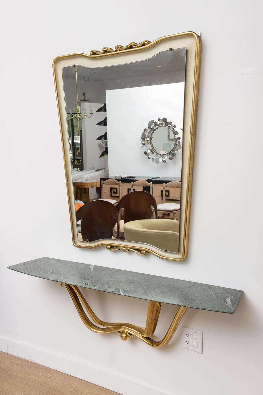 Italian Console and Mirror by Osvaldo Borsani, circa 1950