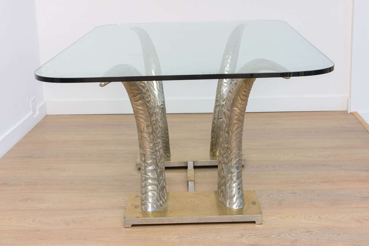 Dramatic Metal Tusks Dining Table 2