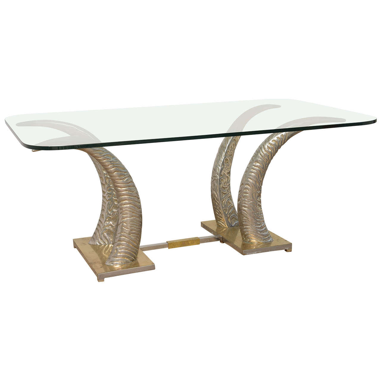 Dramatic Metal Tusks Dining Table