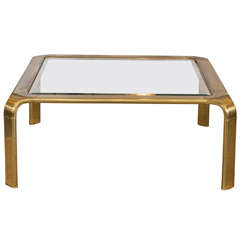 Sensuous 1970's Brass Coffee Table by Mastercraft