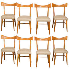 Eight Paul McCobb Ribbon Back Dining Chairs