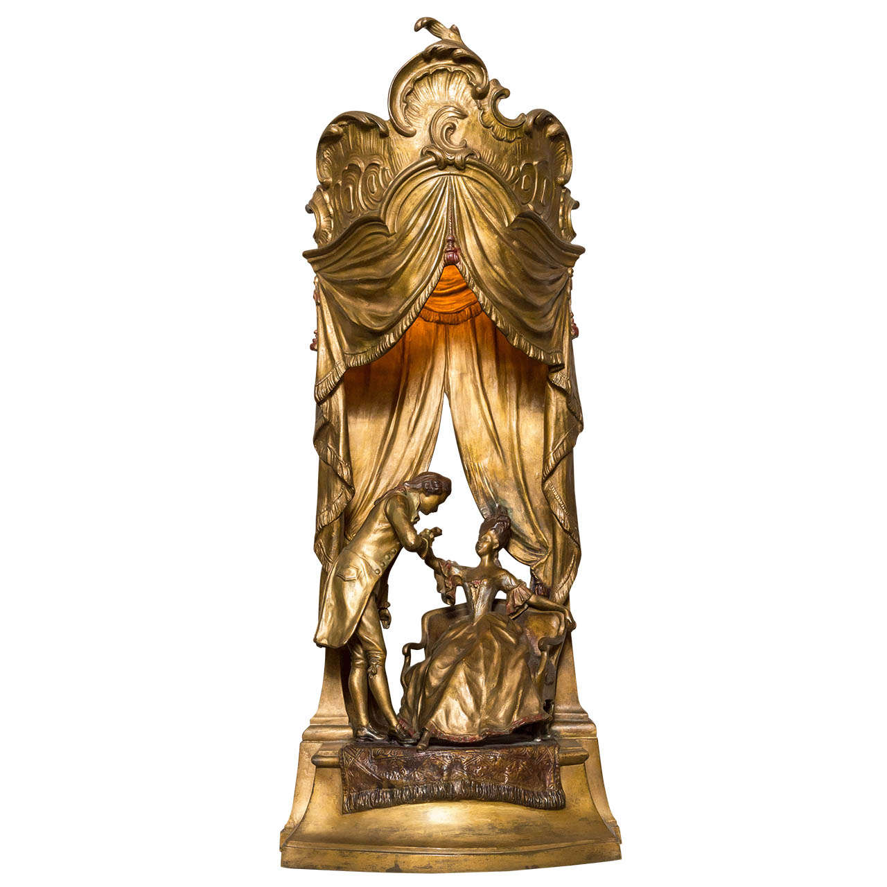 Delightful Cold Painted Austrian Bronze Figural Lamp