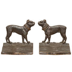 Pair of Bradley and Hubbard Cast Iron Bookends Boston Terriers