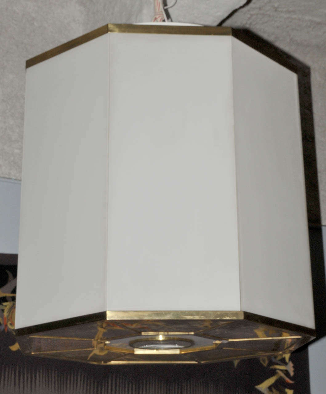 Large 1960's Pendant Light or Lantern signed by Jean Perzel For Sale 3
