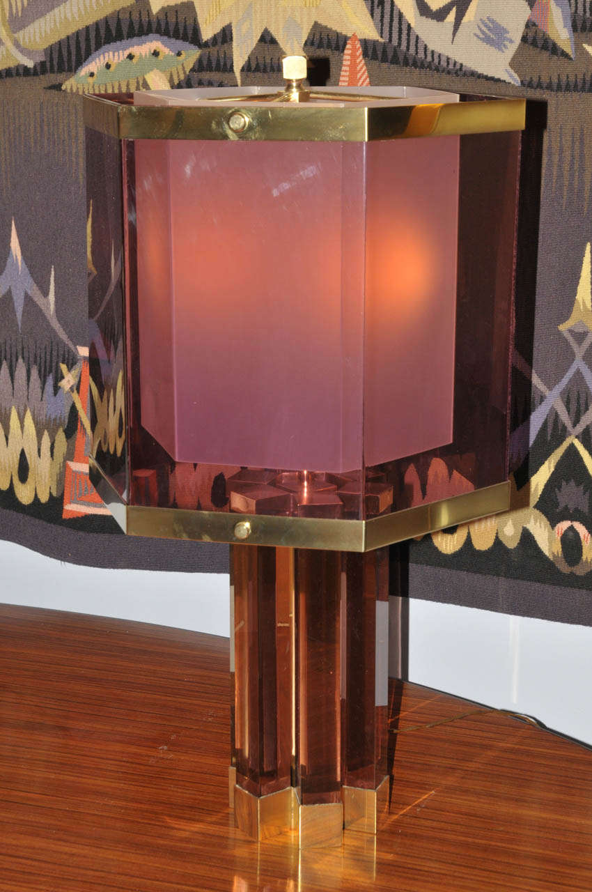 Gilt 1970's Table Lamp For Sale