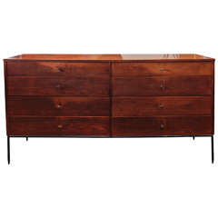 Paul McCobb Planner Group dresser in maple with brass handles and iron base