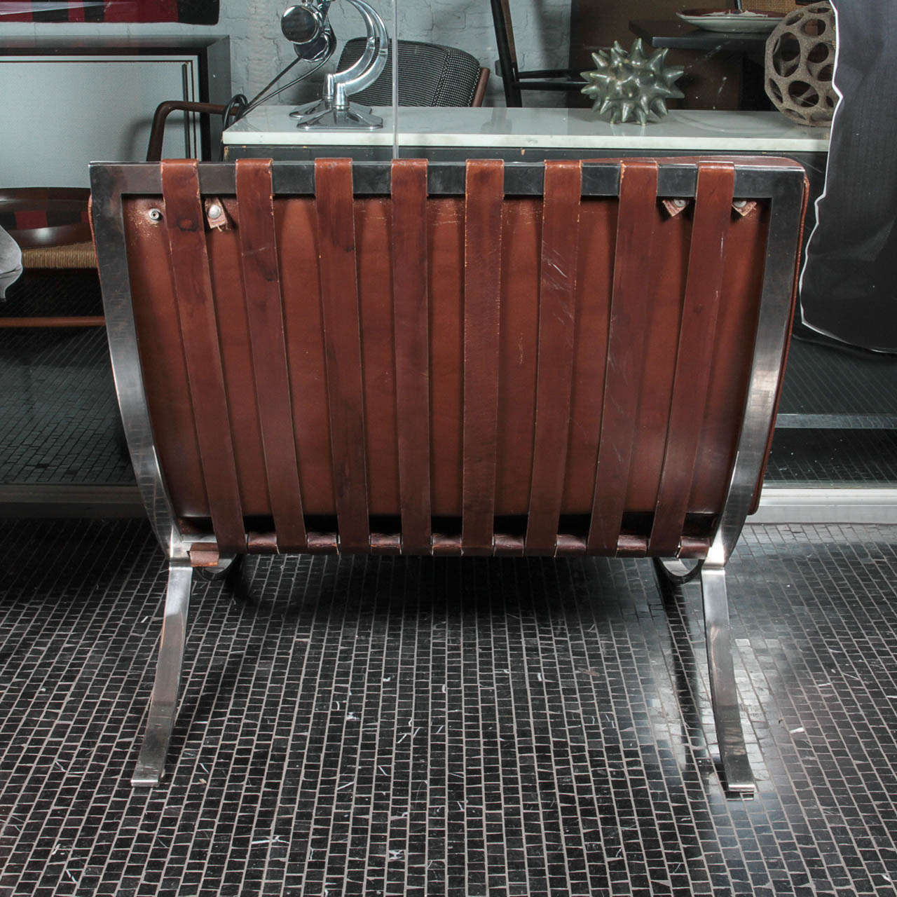 barcelona chair vintage brown