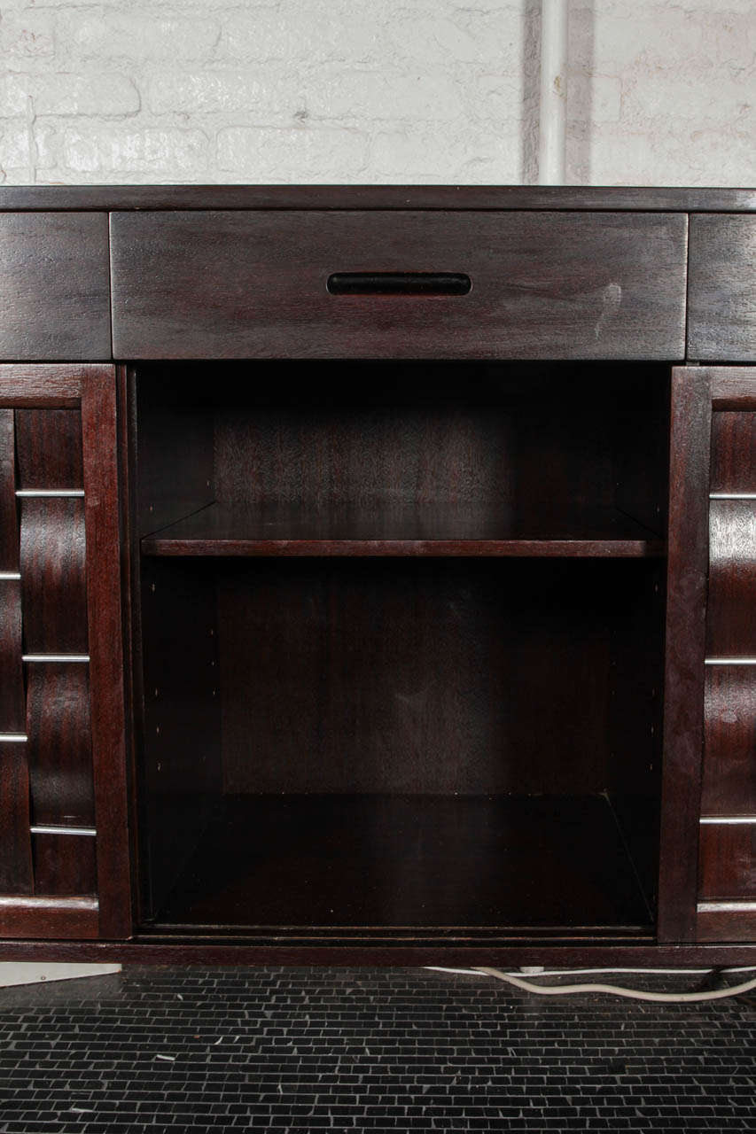 Edward Wormley Basket Front Mahogany Sideboard, Manufactured by Dunbar In Excellent Condition In New York, NY