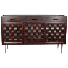 Edward Wormley Basket Front Mahogany Sideboard, Manufactured by Dunbar