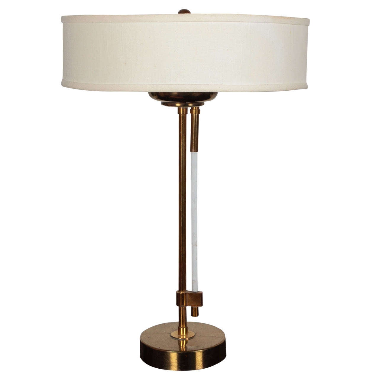 Brass table lamp with intricate lucite switch-1940's