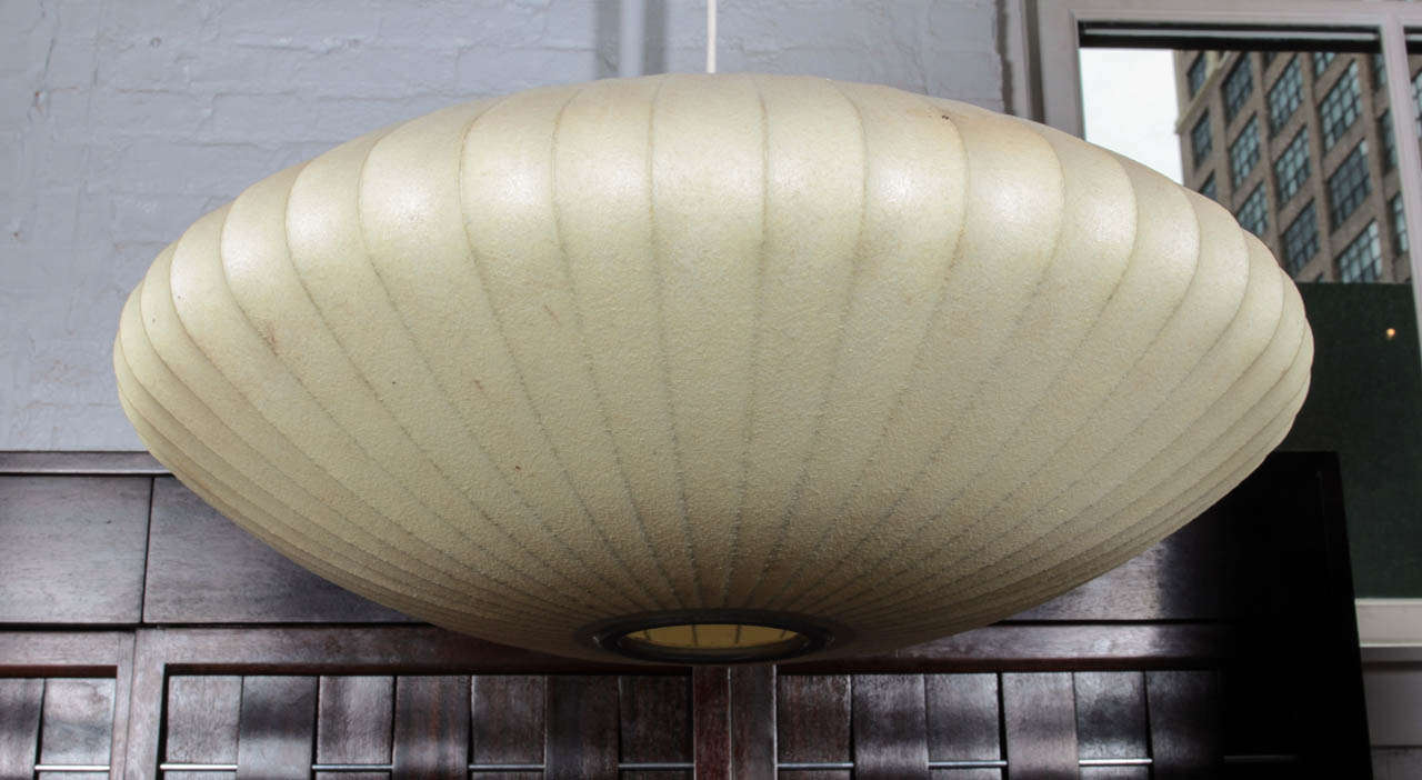 Lampe à bulles en fibre de verre George Nelson, en forme de soucoupe, fabriquée en France. Herman Miller - années 50