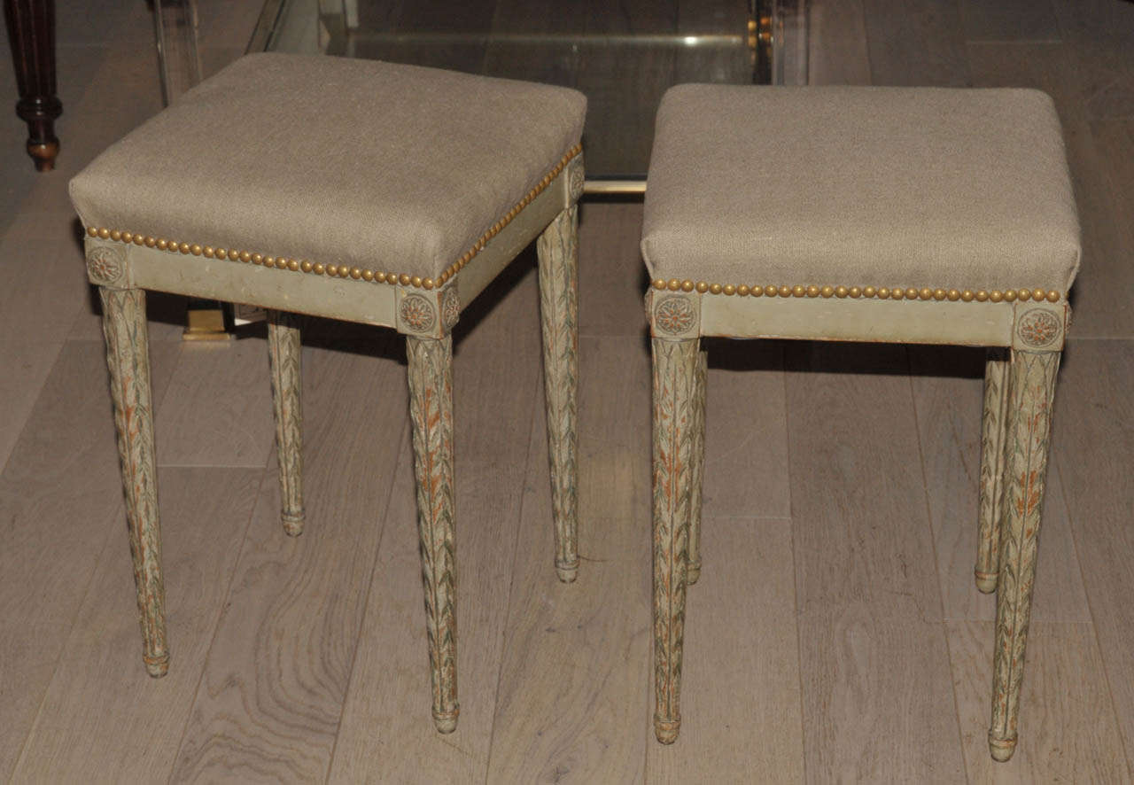 Louis XVI Pair of 1900's Footstools For Sale