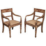 Inlaid Armchair with Open Back