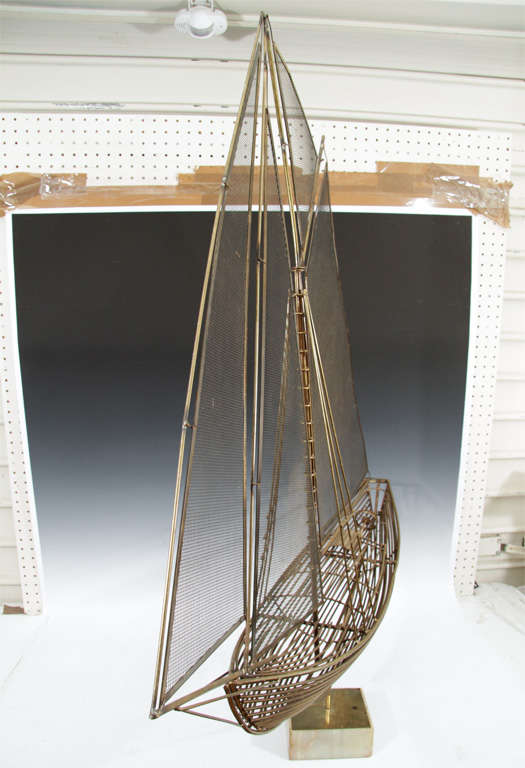 20th Century Mid Century Sailboat Sculpture by Curtis Jere
