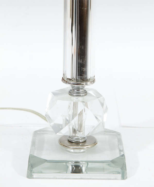 Paire de lampes de table en verre du milieu du siècle Bon état - En vente à New York, NY