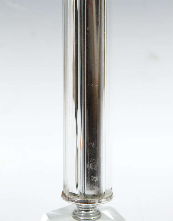20ième siècle Paire de lampes de table en verre du milieu du siècle en vente