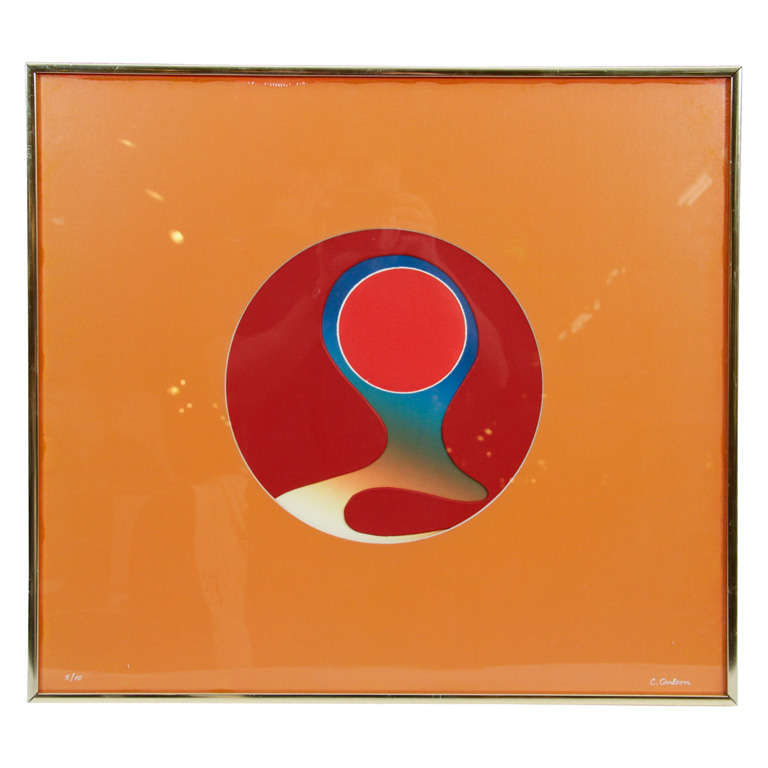 Abstract Color Relief Titled "Inner Orb" by Carolyn Carlson