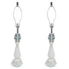 Pair of Mid Century Murano Glass and Lucite Lamps 6