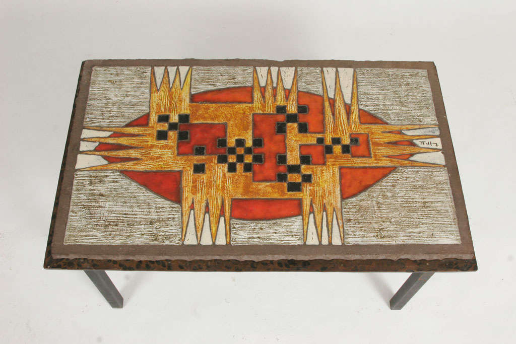 Mid-20th Century Lava  coffee table by Jaffeux For Sale