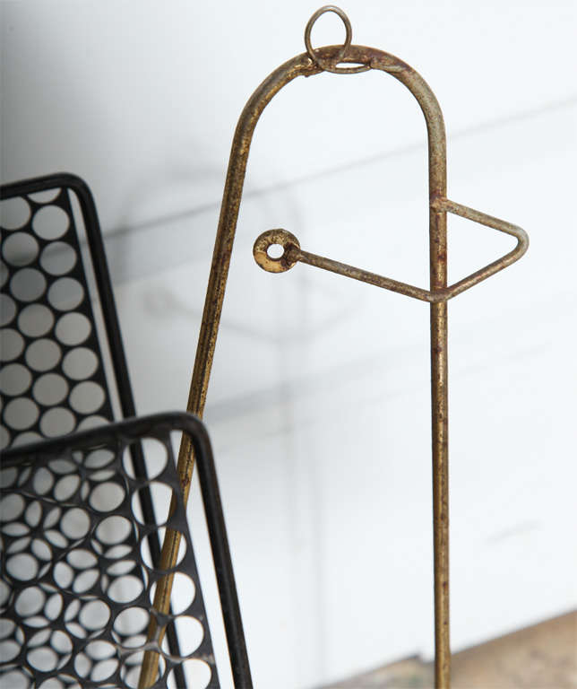 1950s Metal Mesh and Brass Abstract Bird Magazine Stand 1