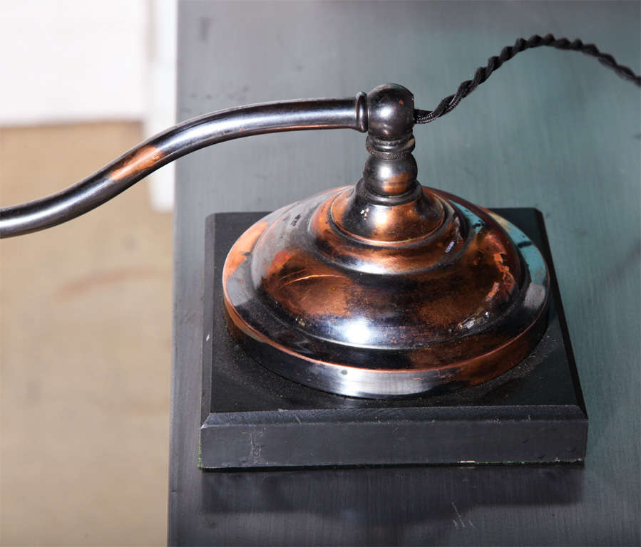 20th Century Faries Lamp Co. Copper Japan Finish & Black Slate Shelf Lamp, 1900's