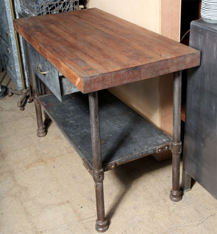 vintage industrial work table
