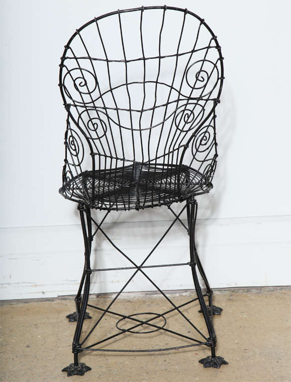 set of 4 French Victorian Wire Chairs For Sale at 1stDibs