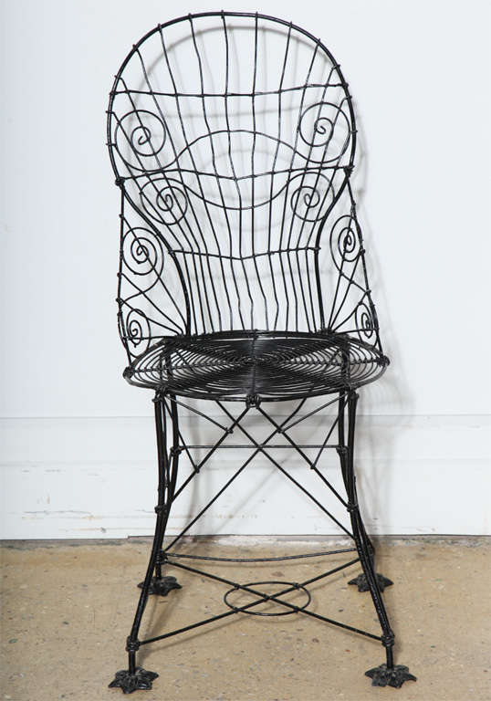 set of 4 French Victorian Wire Chairs For Sale at 1stDibs