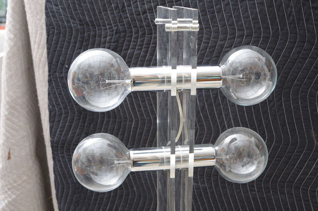 Mid-20th Century Lucite Standing Lamp, Attributed to Charles Hollis Jones For Sale